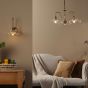 Hadano 3 Light Pendant Antique Bronze with Wavy Glass Shades