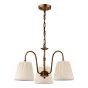 Hadano 3 Light Pendant Antique Bronze with Natural Linen Pleated Shades
