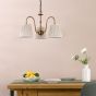 Hadano 3 Light Pendant Antique Bronze with Natural Linen Pleated Shades