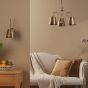 Hadano 3 Light Pendant Antique Bronze and Antique Bronze Metal Shades