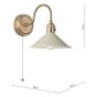 Hadano Wall Light Natural Brass With Cashmere Shade