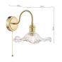 Hadano Wall Light Natural Brass and Wavy Glass