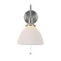 Hadano Wall Light Antique Chrome & Ceramic Domed Shade