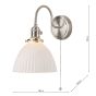 Hadano Wall Light Antique Chrome & Ceramic Domed Shade