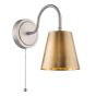 Hadano Wall Light Antique Chrome with Antique Bronze Metal Shade
