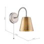 Hadano Wall Light Antique Chrome with Antique Bronze Metal Shade