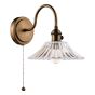 Hadano Wall Light Antique Bronze with Clear Flared Glass Shade
