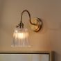 Hadano Wall Light Antique Bronze with Clear Ribbed Glass Shade