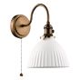 Hadano Wall Light Antique Bronze with White Domed Ceramic Shade