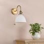 Hadano Wall Light Antique Bronze with White Domed Ceramic Shade