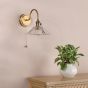 Hadano Wall Light Antique Bronze with Wavy Glass Shade