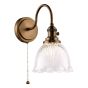 Hadano Wall Light Antique Bronze with Domed Ribbed Glass Shade