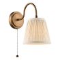 Hadano Wall Light Antique Bronze with Natural Linen Pleated Shade