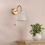 Hadano Wall Light Antique Bronze with Natural Linen Pleated Shade