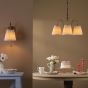 Hadano Wall Light Antique Bronze with Natural Linen Pleated Shade