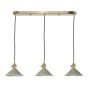 Hadano 3 Light Brass Suspension With Cashmere Shades