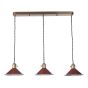 Hadano 3 Light Brass Suspension With Umber Shades