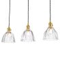 Hadano 3 Light Bar Pendant Natural Brass and Scalloped Bell Glass