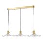 Hadano 3 Light Bar Pendant Natural Brass and Wavy Glass