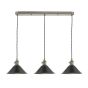 Hadano 3 Light Antique Chrome Suspension With Antique Petwer Shades