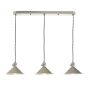 Hadano 3 Light Bar Pendant Antique Chrome and Matt Taupe