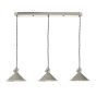 Hadano 3 Light Bar Pendant Antique Chrome and Matt Taupe