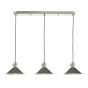Hadano 3 Light Bar Pendant Antique Chrome and Green