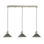 Hadano 3 Light Bar Pendant Antique Chrome and Green