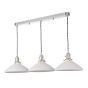 Hadano 3 Light Bar Pendant Antique Chrome & Ceramic Shallow Shade