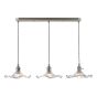 Hadano 3 Light Bar Pendant Antique Chrome and Wavy Glass