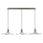 Hadano 3 Light Bar Pendant Antique Chrome and Wavy Glass