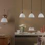 Hadano 3 Light Bar Pendant Antique Bronze with White Domed Ceramic Shades