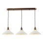 Hadano 3 Light Bar Pendant Antique Bronze with White Shallow Ceramic Shades