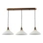 Hadano 3 Light Bar Pendant Antique Bronze with White Shallow Ceramic Shades