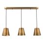 Hadano 3 Light Bar Pendant Antique Bronze with Antique Bronze Metal Shades