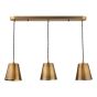 Hadano 3 Light Bar Pendant Antique Bronze with Antique Bronze Metal Shades