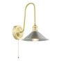 Hadano Wall Light Natural Brass and Antique Chrome