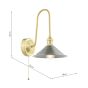 Hadano Wall Light Natural Brass and Antique Chrome