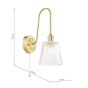 Hadano Wall Light Natural Brass and Ribbed Glass