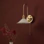 Hadano Wall Light Natural Brass and Matt Taupe
