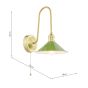 Hadano Wall Light Natural Brass and Matt Green