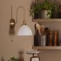 Hadano Wall Light Natural Brass and White Ceramic