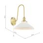 Hadano Wall Light Natural Brass and White Ceramic