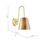 Hadano Wall Light Natural Brass with Antique Bronze Metal Shades