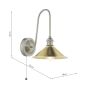Hadano Wall Light Antique Chrome and Aged Brass