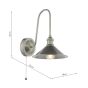 Hadano Wall Light Antique Chrome and Antique Pewter