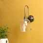 Hadano Wall Light Antique Chrome and Glass