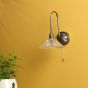 Hadano Wall Light Antique Chrome and Glass
