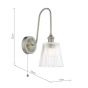 Hadano Wall Light Antique Chrome and Ribbed Glass