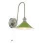 Hadano Wall Light Antique Chrome and Matt Green